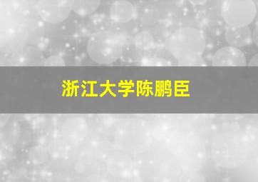 浙江大学陈鹏臣