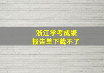 浙江学考成绩报告单下载不了