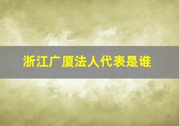 浙江广厦法人代表是谁