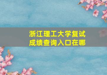 浙江理工大学复试成绩查询入口在哪