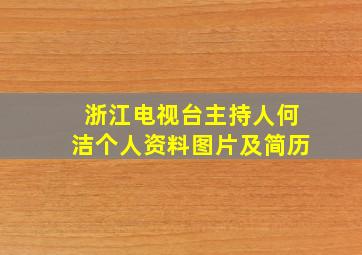 浙江电视台主持人何洁个人资料图片及简历