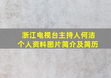 浙江电视台主持人何洁个人资料图片简介及简历