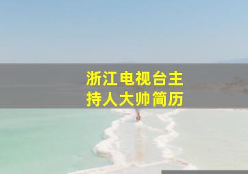 浙江电视台主持人大帅简历