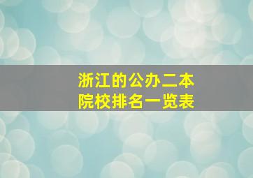 浙江的公办二本院校排名一览表