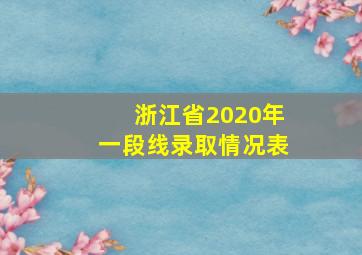 浙江省2020年一段线录取情况表