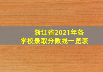 浙江省2021年各学校录取分数线一览表