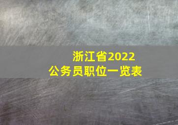 浙江省2022公务员职位一览表