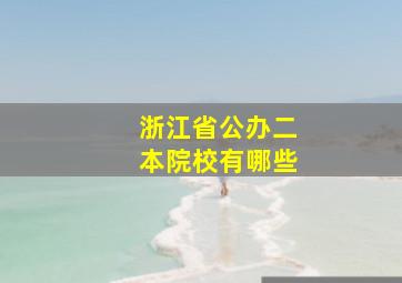 浙江省公办二本院校有哪些