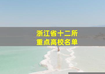 浙江省十二所重点高校名单