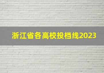 浙江省各高校投档线2023