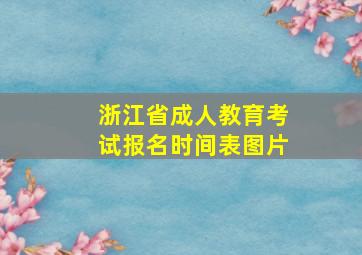 浙江省成人教育考试报名时间表图片