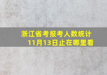 浙江省考报考人数统计11月13日止在哪里看