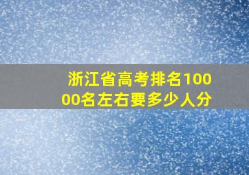 浙江省高考排名10000名左右要多少人分