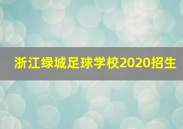 浙江绿城足球学校2020招生