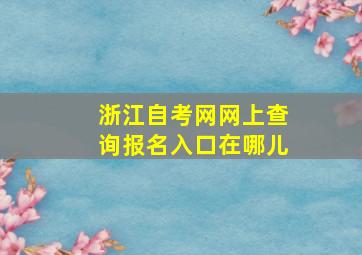 浙江自考网网上查询报名入口在哪儿