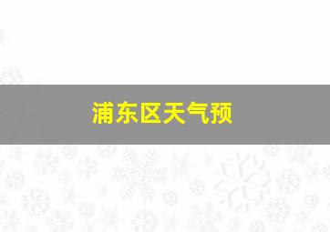 浦东区天气预