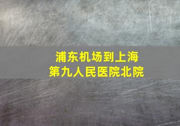 浦东机场到上海第九人民医院北院