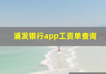 浦发银行app工资单查询