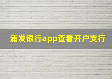 浦发银行app查看开户支行