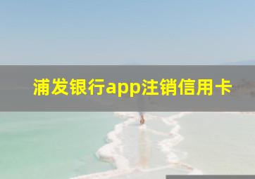 浦发银行app注销信用卡