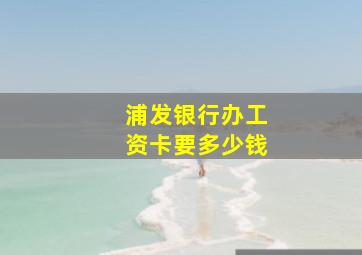 浦发银行办工资卡要多少钱