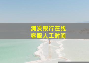 浦发银行在线客服人工时间