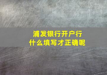 浦发银行开户行什么填写才正确呢