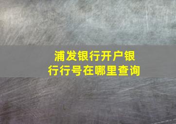 浦发银行开户银行行号在哪里查询