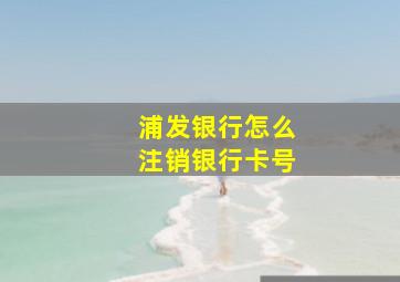 浦发银行怎么注销银行卡号