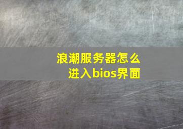 浪潮服务器怎么进入bios界面