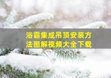 浴霸集成吊顶安装方法图解视频大全下载