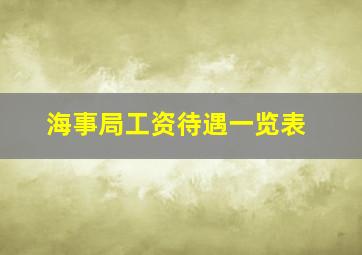 海事局工资待遇一览表