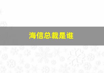 海信总裁是谁