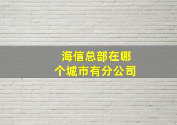 海信总部在哪个城市有分公司