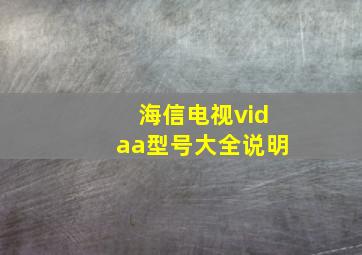 海信电视vidaa型号大全说明