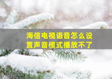 海信电视语音怎么设置声音模式播放不了