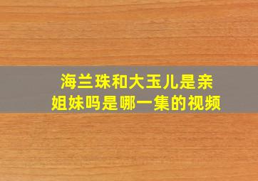 海兰珠和大玉儿是亲姐妹吗是哪一集的视频