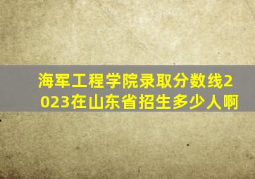 海军工程学院录取分数线2023在山东省招生多少人啊