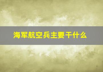 海军航空兵主要干什么