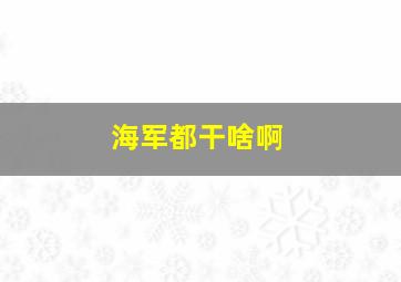 海军都干啥啊