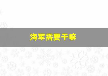 海军需要干嘛