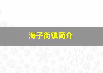 海子街镇简介