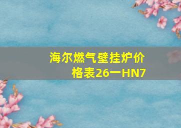 海尔燃气壁挂炉价格表26一HN7