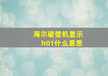 海尔破壁机显示h01什么意思