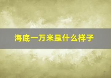 海底一万米是什么样子