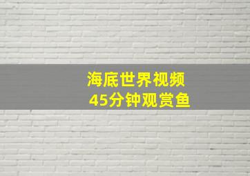 海底世界视频45分钟观赏鱼