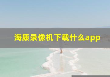 海康录像机下载什么app