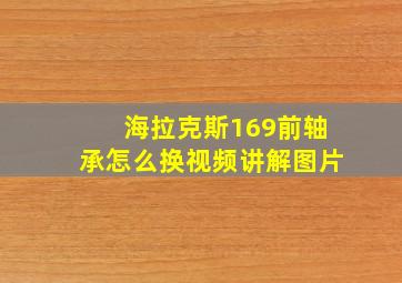 海拉克斯169前轴承怎么换视频讲解图片