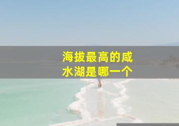 海拔最高的咸水湖是哪一个