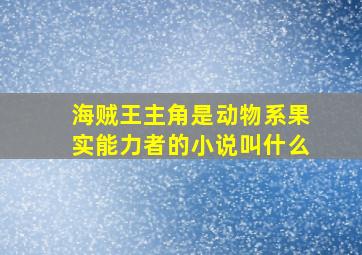 海贼王主角是动物系果实能力者的小说叫什么